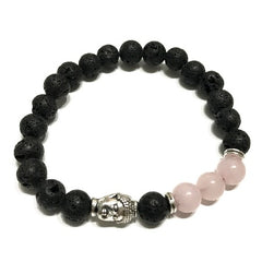 Rose Quartz lava bead aromatherapy bracelet