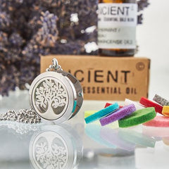 Tree of Life Aromatherapy Necklace 25mm - Assorted Colours