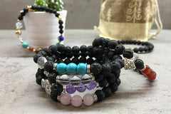 Rose Quartz lava bead aromatherapy bracelet