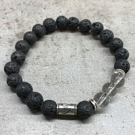 Rock Quartz lava bead aromatherapy bracelet | Freya Natural Therapy