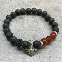 carnelian lava bead aromatherapy bracelet
